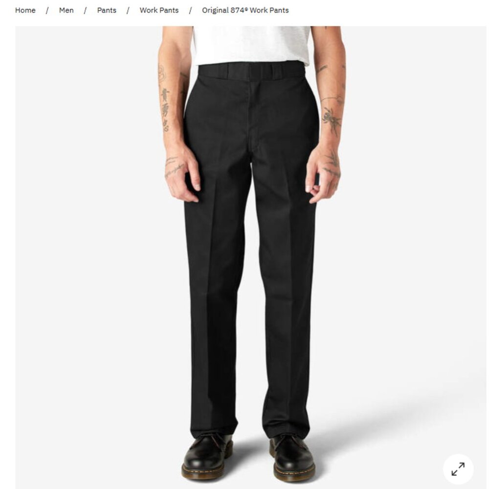 NWT Dickies Original 874 Work Pants 33x32 Black